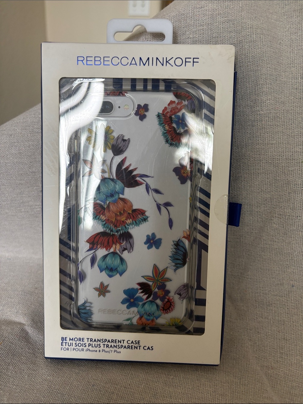 Rebecca Minkoff Clear Floral Phone Case - White Base with Multicolor Blooms
